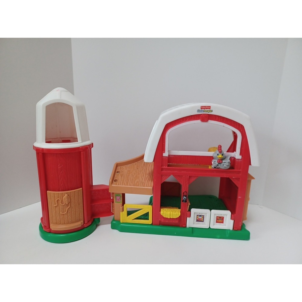 Fisher Price Little People Animal Friends Farm Barn Silo W/ Working‎ Sound 2005
